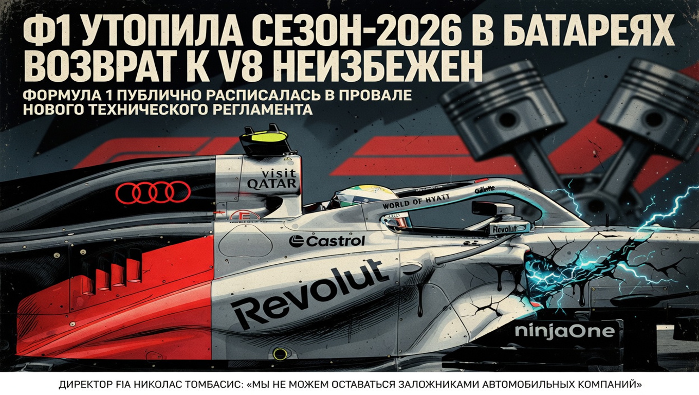 Ф1 утопила сезон-2026 в батареях. Возврат к V8 неизбежен