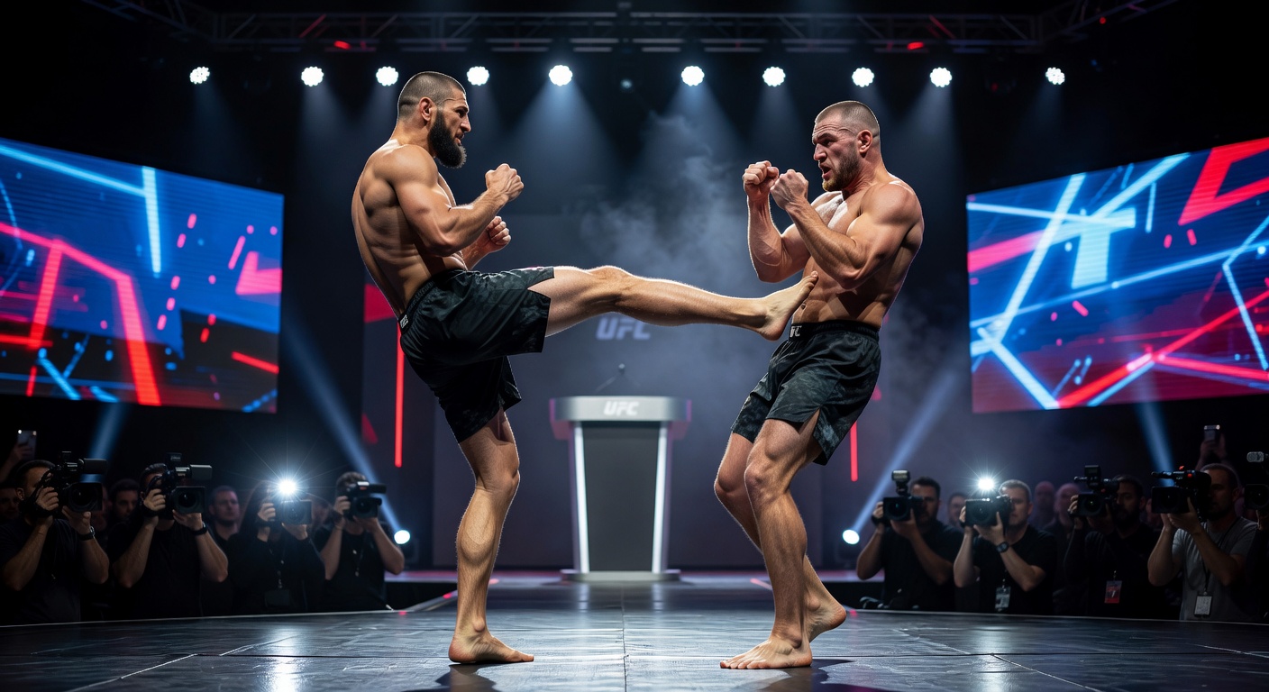 Чимаев ударил Стрикленда ногой на стартдауне UFC 328
