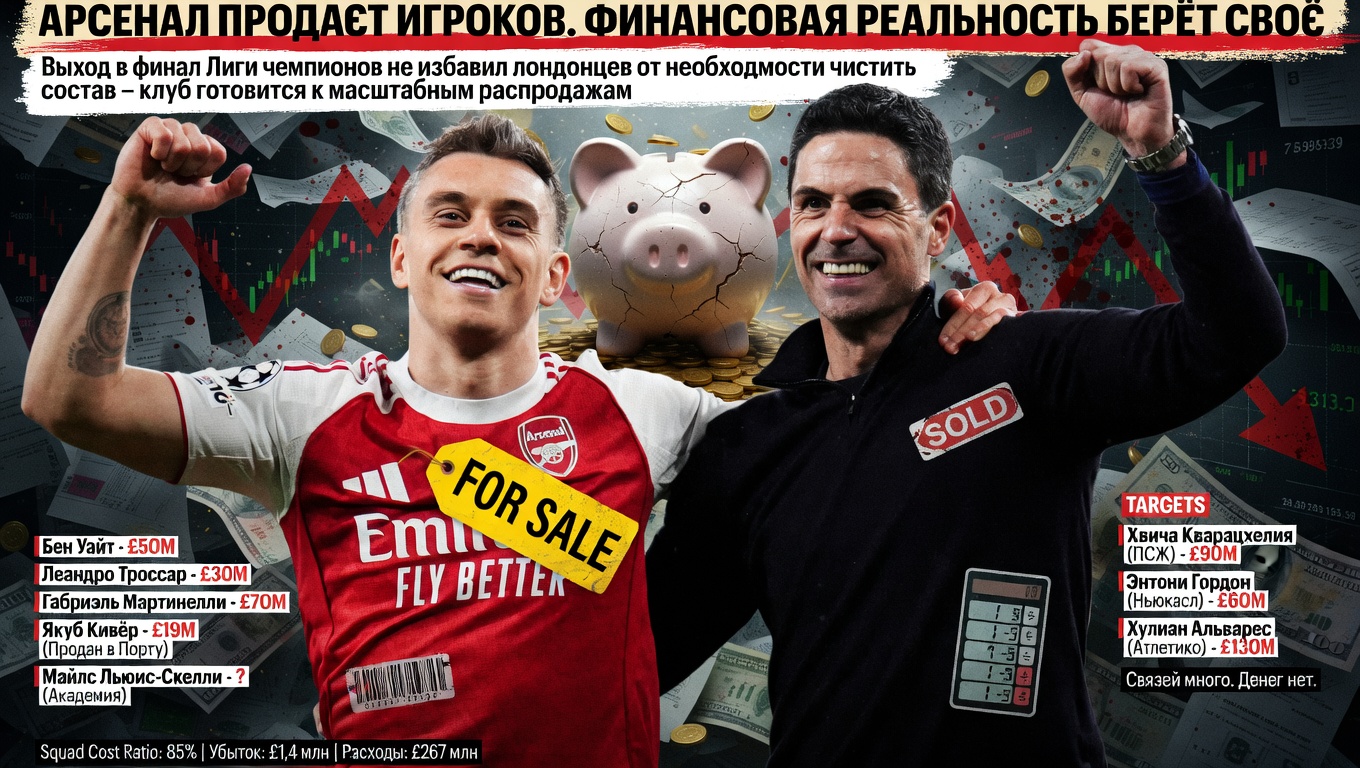 Арсенал продаёт игроков. Финансовая реальность берёт своё