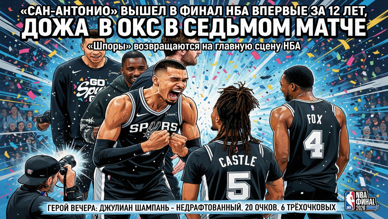 «Сан-Антонио» вышел в финал НБА впервые за 12 лет, дожав OKC в седьмом матче