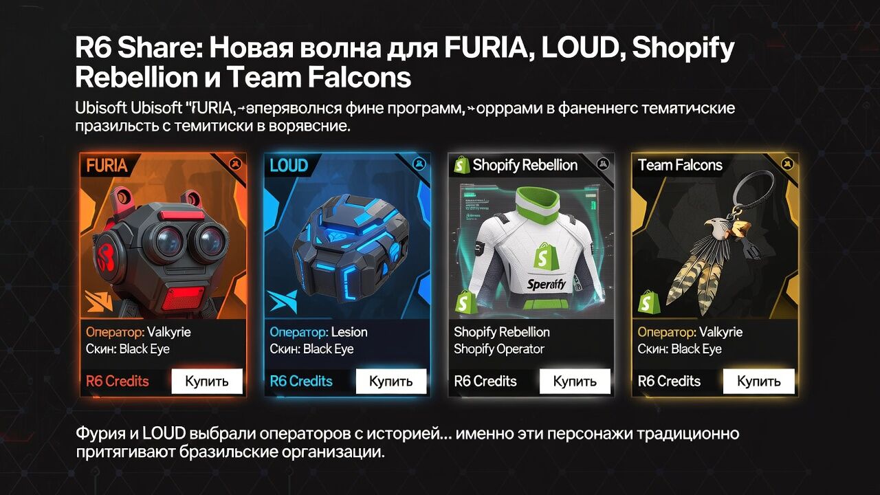 Rainbow Six Siege запустил R6 Share для FURIA, LOUD, Shopify Rebellion и Team Falcons