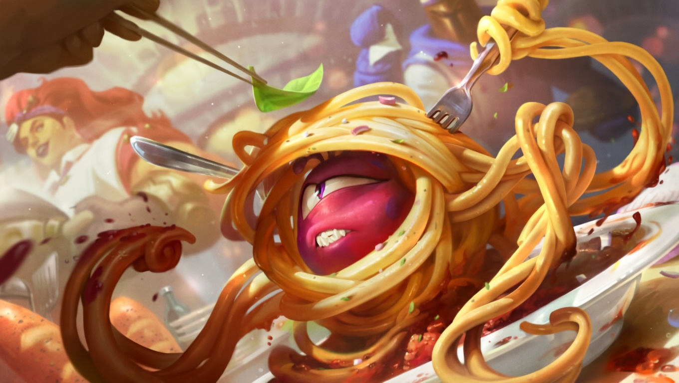 Riot Games сняла кулинарное видео с «Наполи Мафией» к скину Spaghetti Vel’Koz