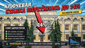 Ключевая ставка опустилась до 14%