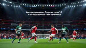 Арсенал принимает Спортинг, ведя 1:0 в четвертьфинале Лиги чемпионов