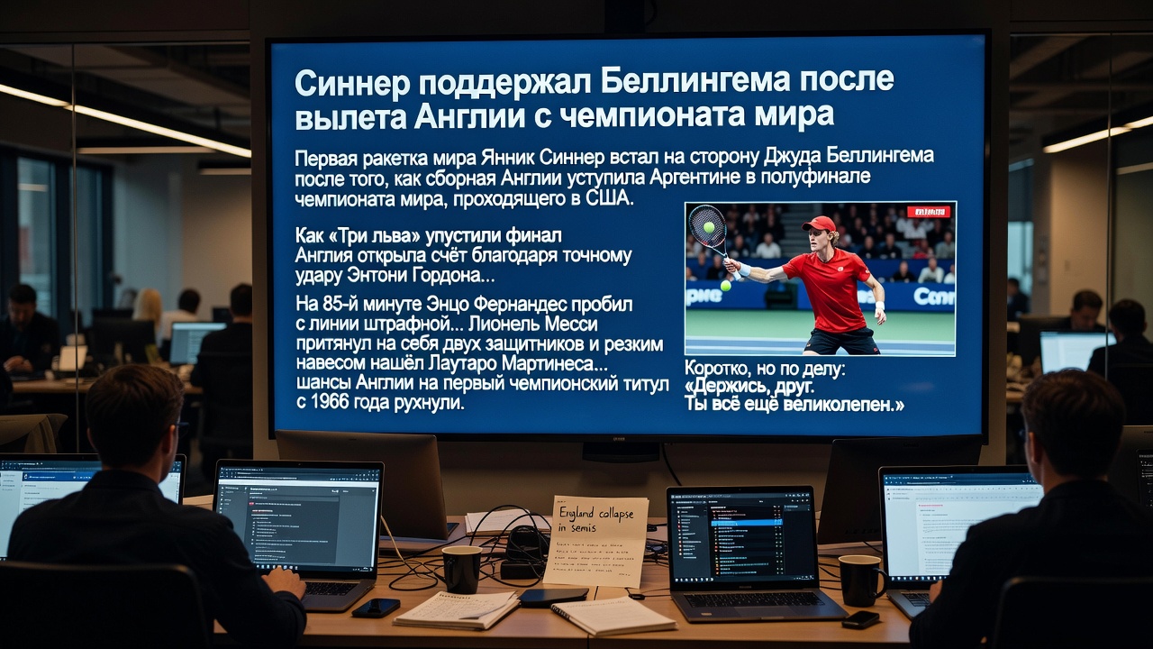 Синнер поддержал Беллингема после вылета Англии с чемпионата мира