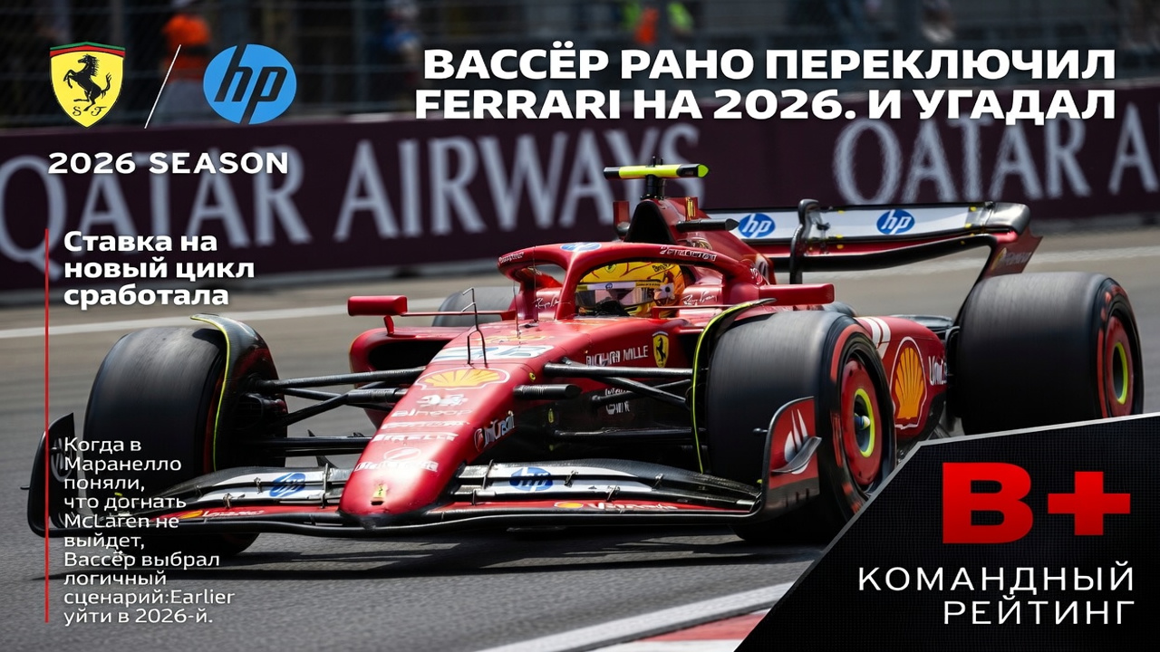 Вассёр рано переключил Ferrari на 2026. И угадал