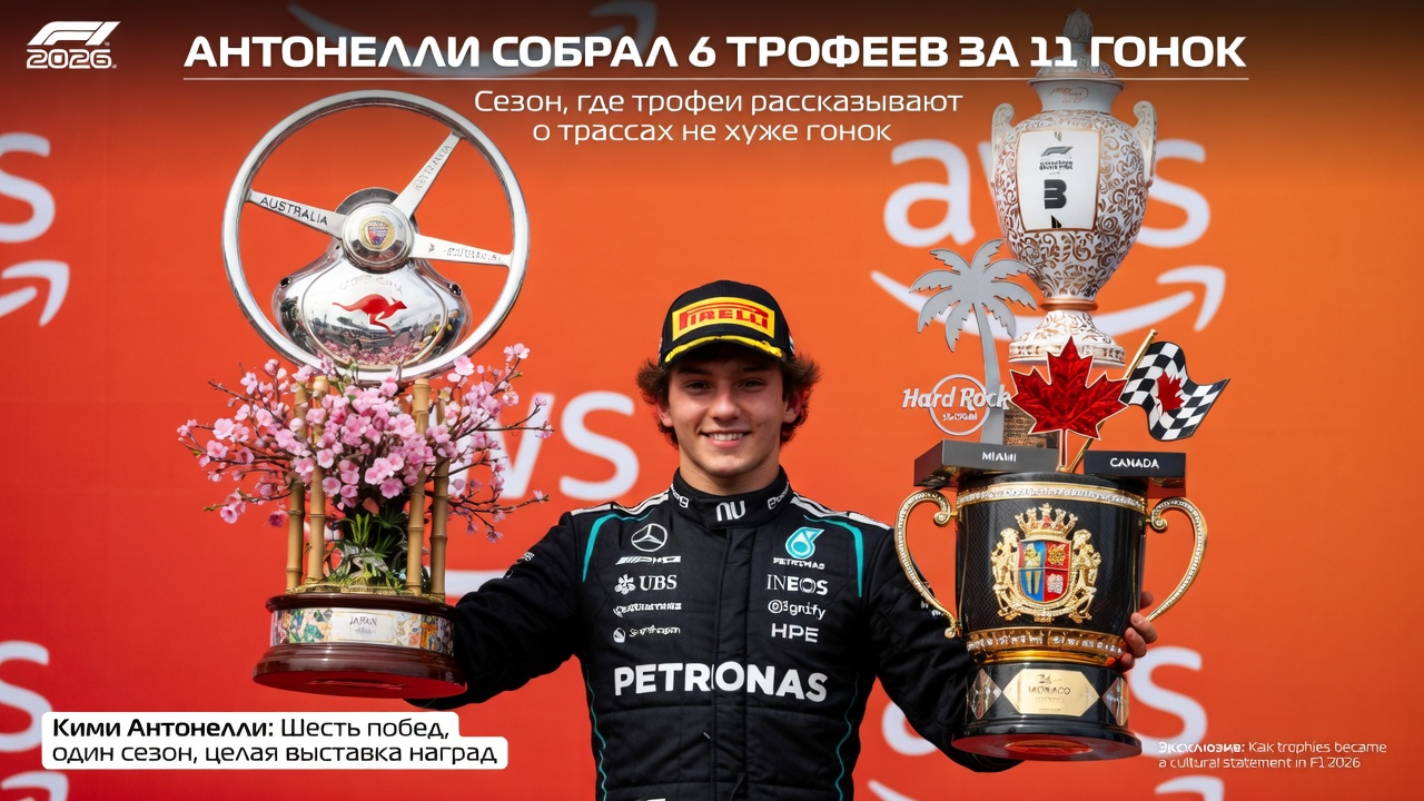 Антонелли собрал 6 трофеев за 11 гонок