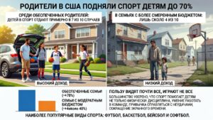 Родители в США подняли спорт детям до 70%