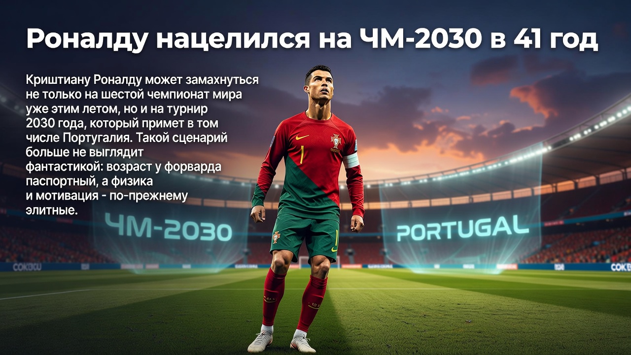Роналду нацелился на ЧМ-2030 в 41 год
