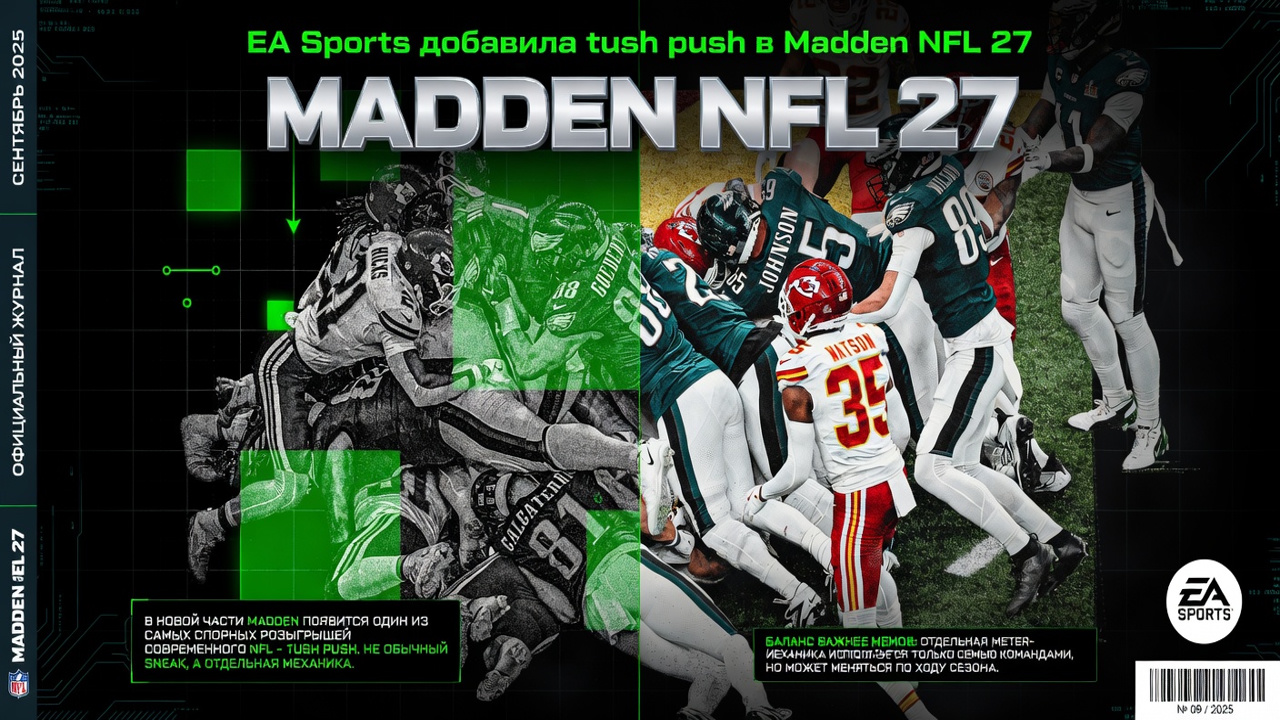 EA Sports добавила tush push в Madden NFL 27