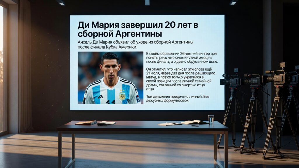 Ди Мария завершил 20 лет в сборной Аргентины