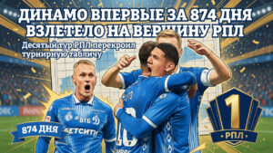 Динамо впервые за 874 дня взлетело на вершину РПЛ